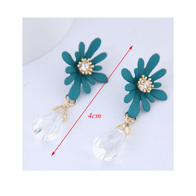 LRC Anting Tusuk Fashion 925 Silver Needle Daisy Drop Earrings A58441