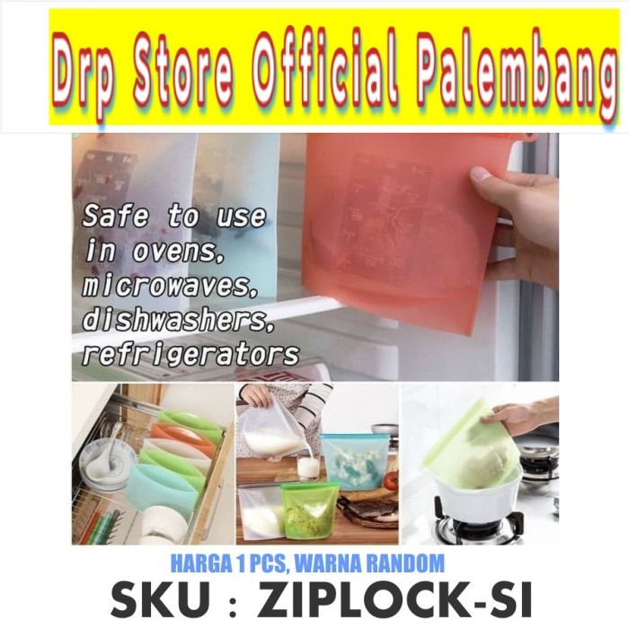 Ziplock Food Pouch Silicone Tempat Makanan Seal Bag Storage Kitchen