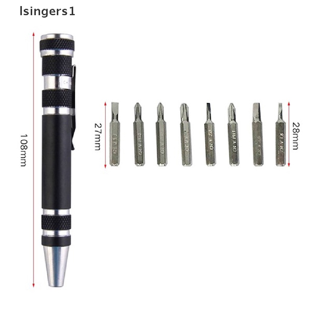 (lsingers1) 8 In 1 Pen Obeng Presisi Mini Multifungsi Untuk Reparasi