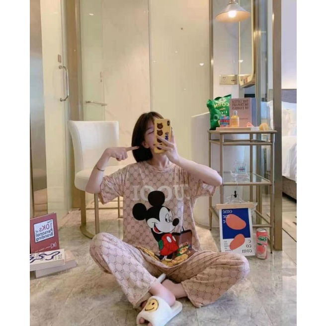 MDLV ~ MDLV BAJU TIDUR SET MICKEY GUCCI CP BAJU TIDUR IMPORT CEWEK BEST SELLER PIYAMA DEWASA FASHION IMPORT