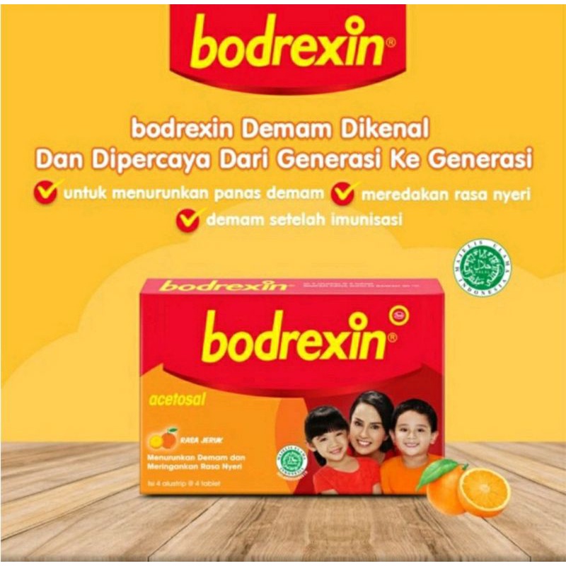 BODREXIN TABLET Isi 4 Strip x 4 Tablet Rasa Jeruk