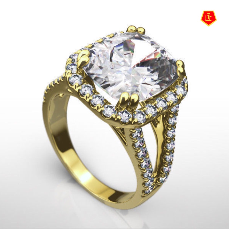 [Ready Stock]Fashion Temperament Square Diamond Ring