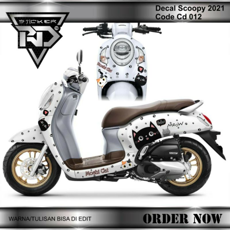 decal sticker Scoopy mochi cat/ decal Scoopy kucing meow