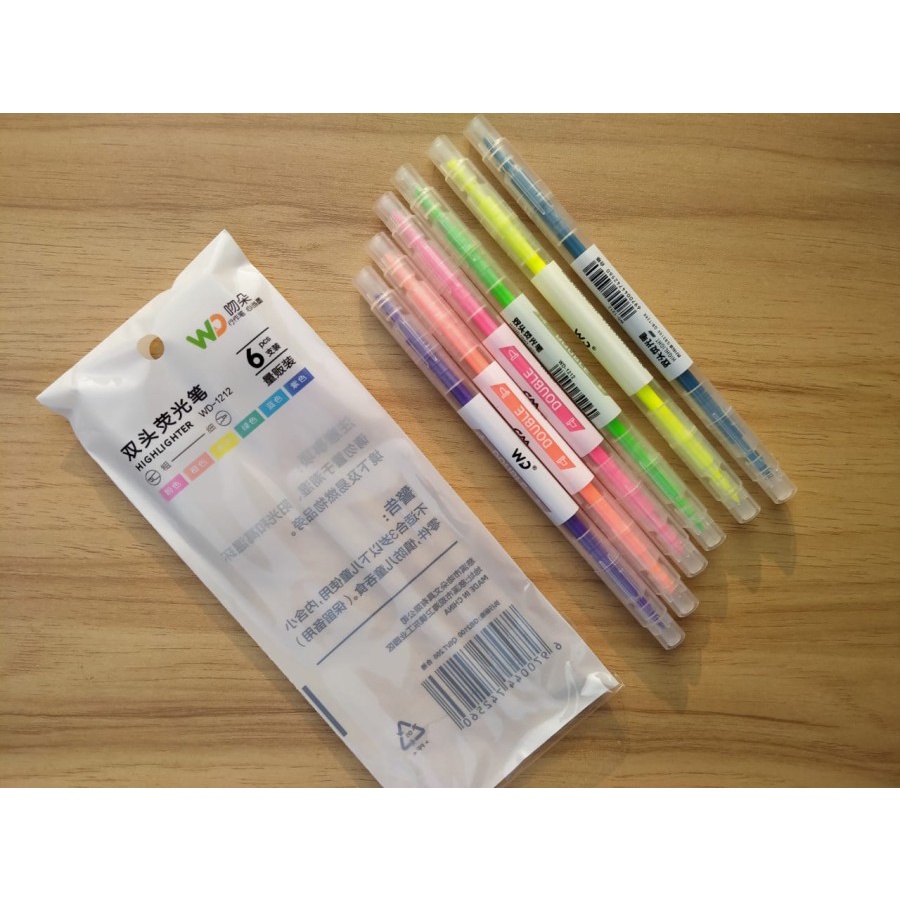 

STABILO 2 SISI LUCU HIGHLIGHTERS WARNA 6 PIECES IMPORT GROSIR TERMURAH