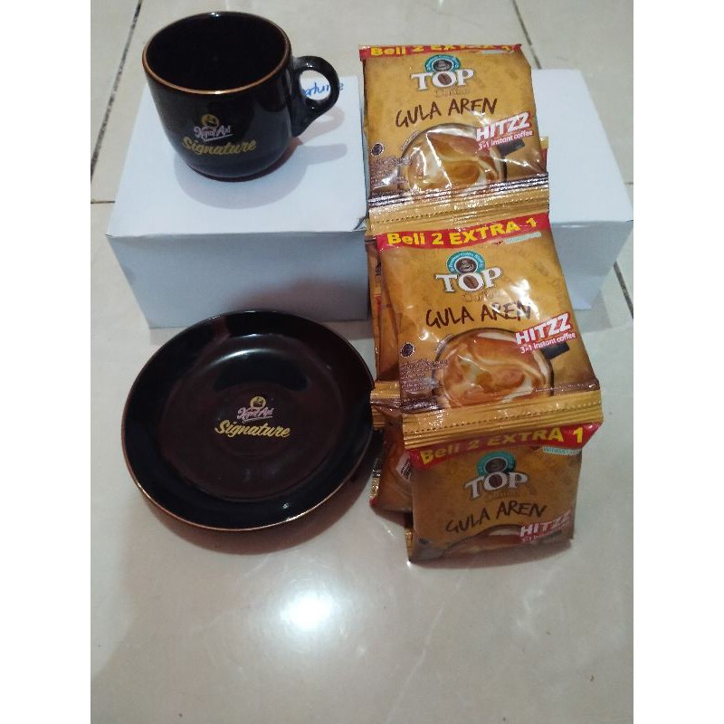

15saset kopi top gula aren+lepek+cangkir