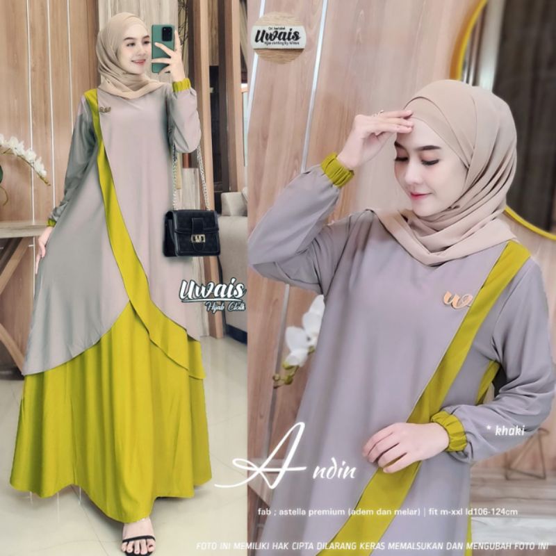 Anindya Uwais Andin Dress Panjang Maxy Gamis Original Terbaru