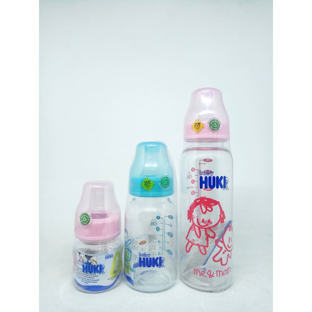 Huki Botol Susu Standar 60ml, 120ml, 240ml Gepeng Perlengakapan Makan Bayi