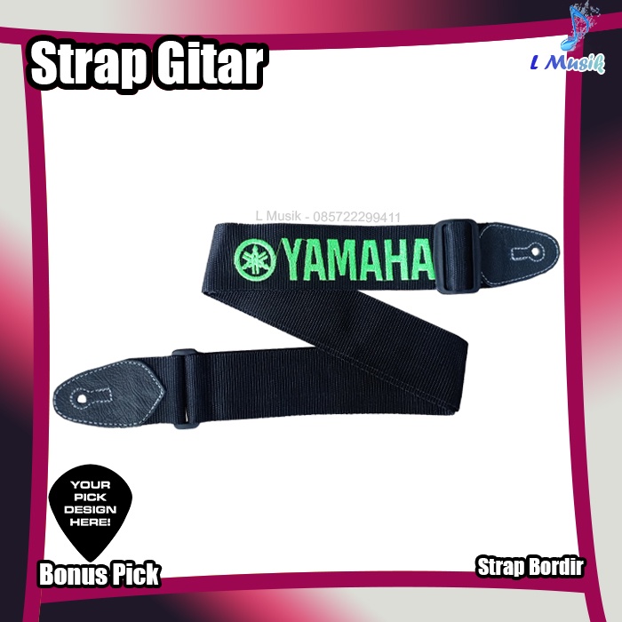 PREMIUM strap gitar bass akustik elektrik bordir