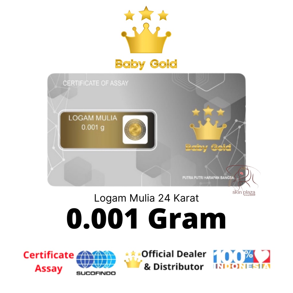 LM Free Gift Logam Mulia Baby Gold Emas Mini Logam Mulia 0.001 Gram