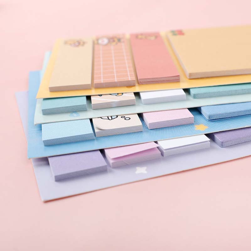 80 Lembar Sticky Note Tebal Portable Motif Kartun Untuk Stationery Sekolah / Kantor