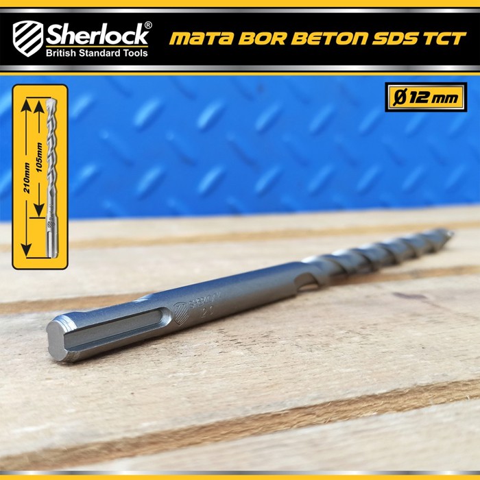 Mata Bor Beton SDS Material TCT / Sherlock Panjang 210 mm x Diameter 12 mm