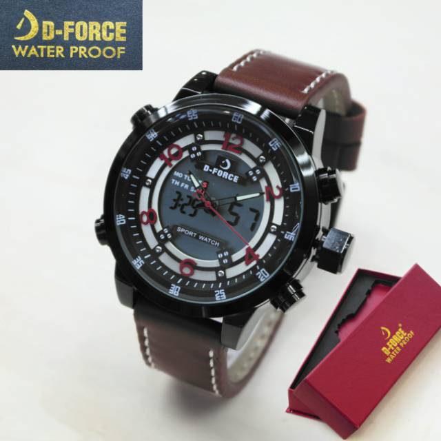 jam tangan pria Dforce original water resistance 5cm
