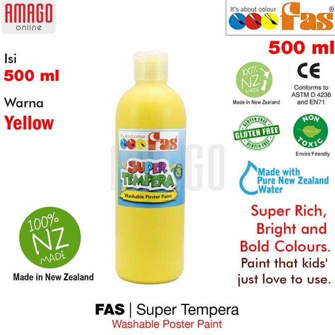 

SALE FAS - SUPER TEMPERA WASHABLE POSTER PAINT - 500 ml - YELLOW - 007/CAT AKRILIK SET/CAT AKRILIK SET 24 WARNA/CAT AKRILIK PASTEL/CAT AIR/CAT AIR LUKIS SET/CAT AIR GIOTTO/KUAS LUKIS 1 SET/KUAS LUKIS KECIL/KUAS LUKIS LENGKAP/KANVAS LUKIS/KANVAS LUKIS