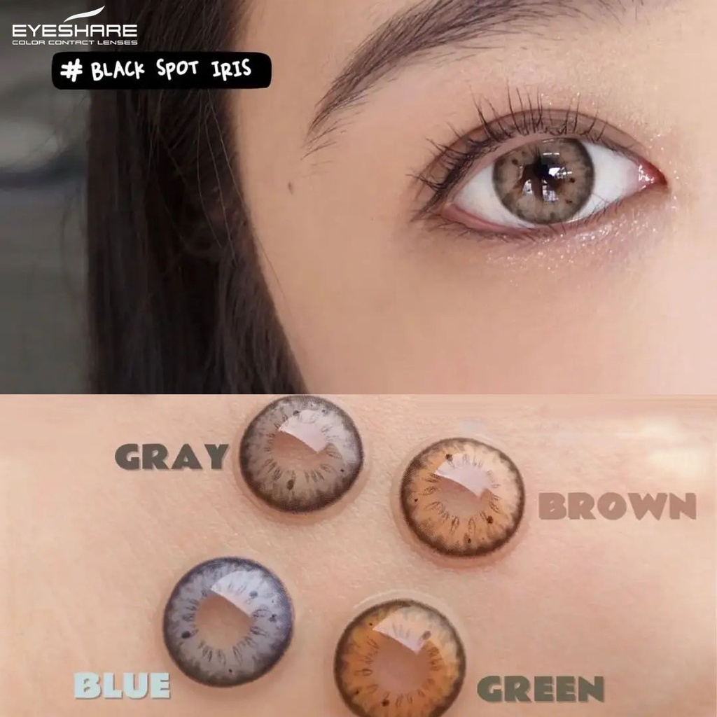 Softlens EYESHARE 14.2mm softlens natural soflens korea aesthetic lensa mata Lensa Kontak 1 paket ori murah normal (0.00) BLACKSPOT brown harian soflen free lenscase