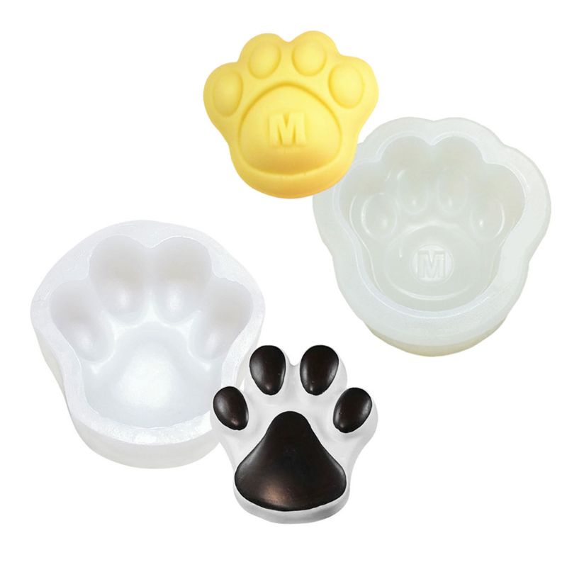 SIY  3.5 Inch DIY Large Pet Paw Silicone Mold Dog Cat Paw Print Stepping Stone Concrete Plaster Cake Pan Resin Mold Art Craft