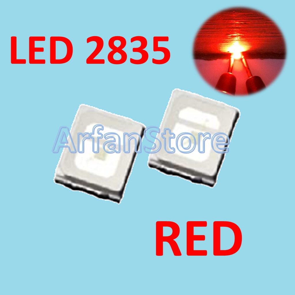 LED 2835 Red SMD Chip Warna Merah PER 50PCS