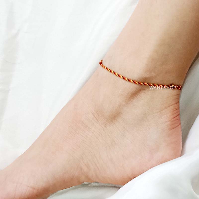 Gelang Kaki Super Simple Tiny Tipis Tridatu Tali 3 Warna Anklet Bracelet