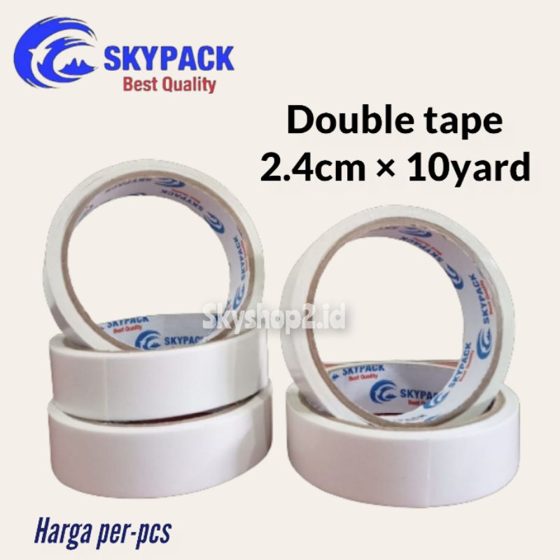 

DOUBLE TAPE SKYPACK UK. 2.4CM × 10Y / HARGA PER - PCS