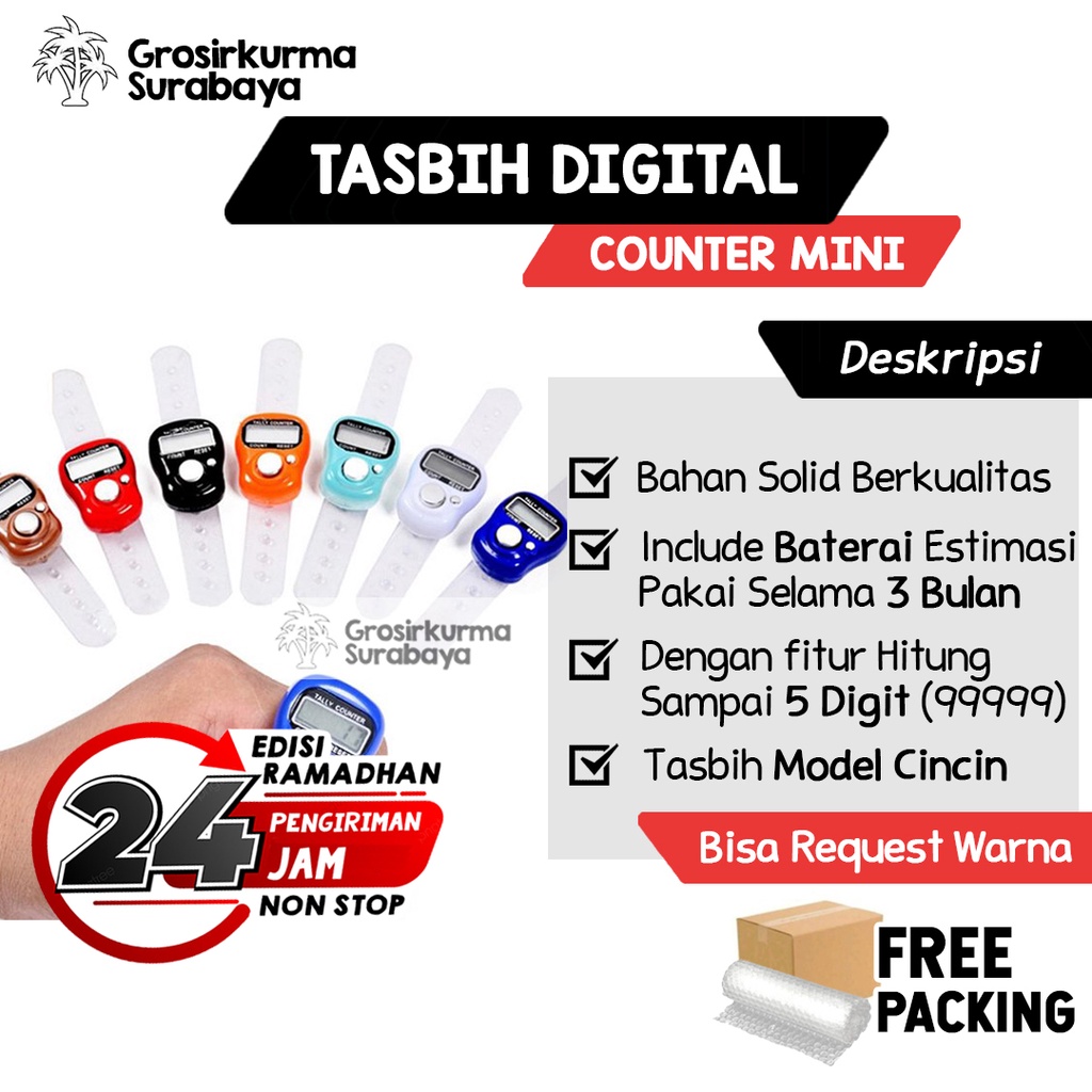 Tasbih Digital MINI MURAH Multifungsi Untuk Souvenir Pernikahan Miniatur Sholat Ibadah Dzikir Alarm