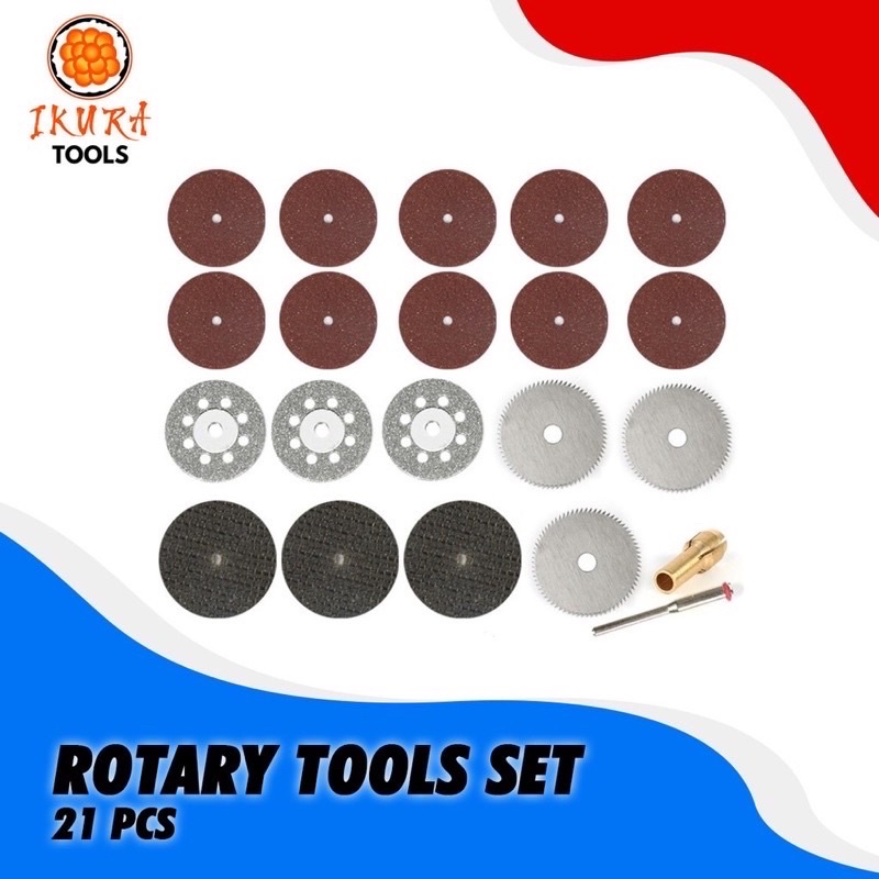 Mata Cutting Mini Die Grinder Set 21 Pcs / Rotary Tool Set IKURA 21Pcs