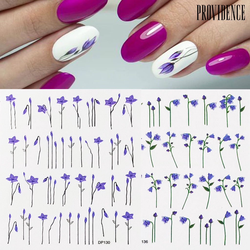 Providence 10Pcs/Set 3D Nail Branches Patterns Sticker Japanese Style Colorful Flowers Leaves Sticker Decal Rose Branch Slider for Manicure