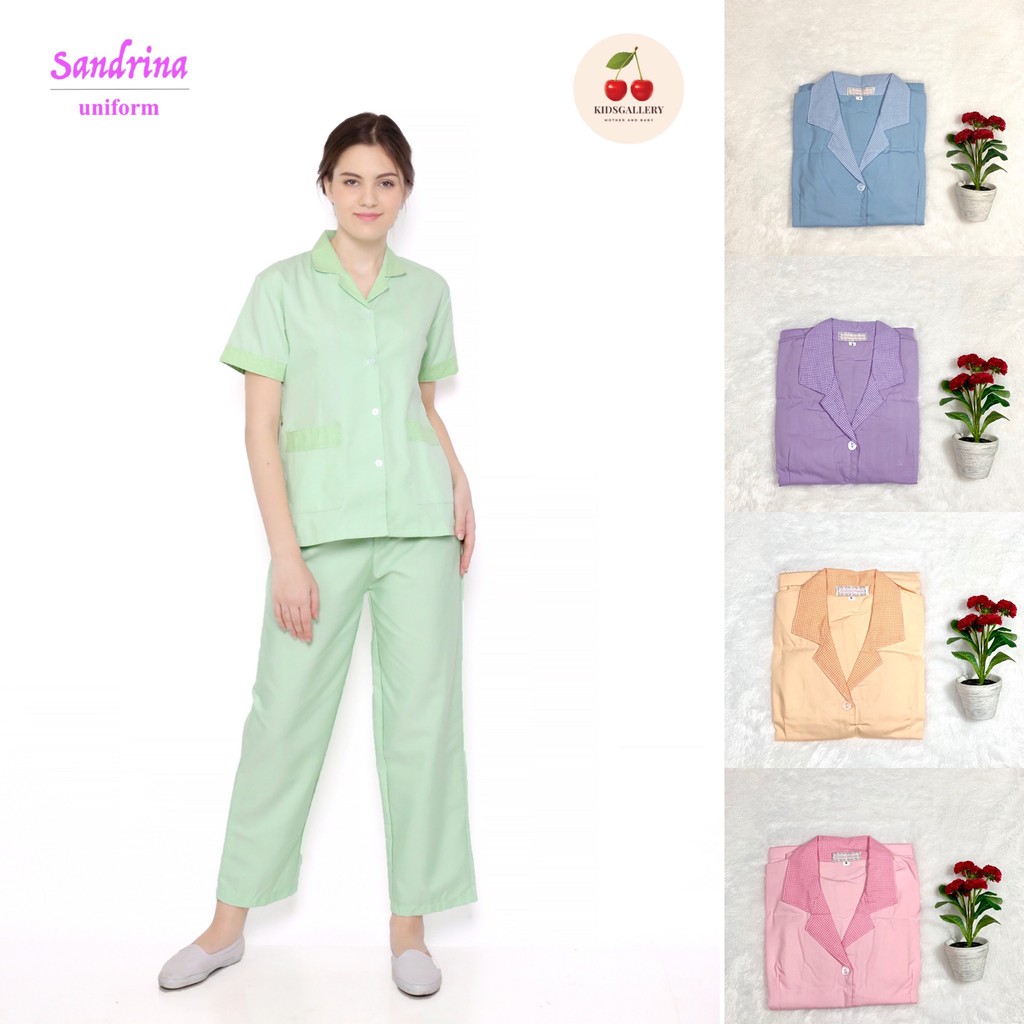 [Sandrina] Baju seragam suster/ seragam nanny/ baju baby sitter ( celana panjang )