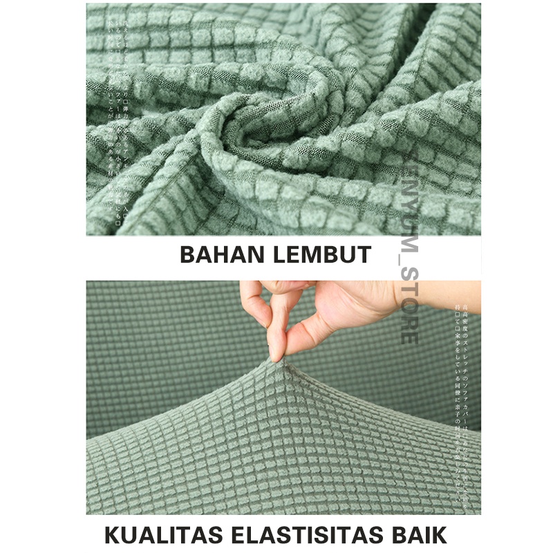 Cover sofa Sarung Sofa sofa elastis Anti Slip Penutup Sofa Tebal  Warna Solid Seater 1/2/3/4