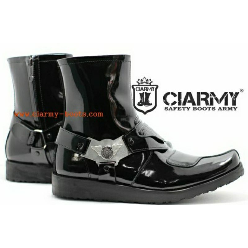 Sepatu Tunggang Polantas Sepatu Pdl Lantas Ciarmy C011PT Sepatu Patwal Sepatu Biker Shoes Biker