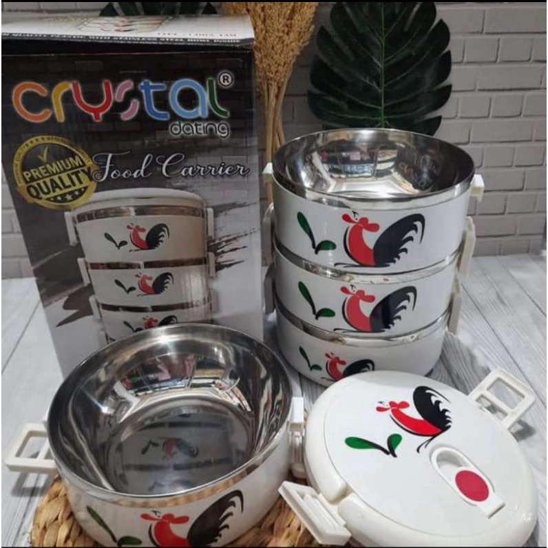 Rantang Makanan Motif Ayam Jago 4 Susun 2 Liter