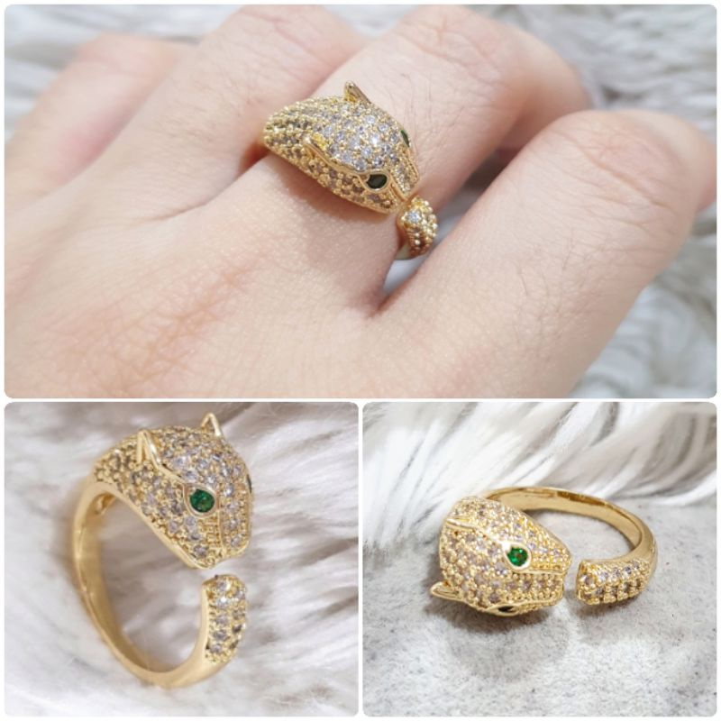 Cincin Zircone Lapis emas mata kilau Premium Quality  tidak karatan Ring zircon Import 3