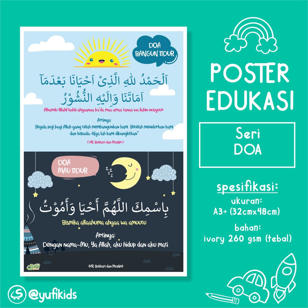 Poster Edukasi Anak Doa Sebelum Tidur Dan Bangun Tidur Shopee Indonesia