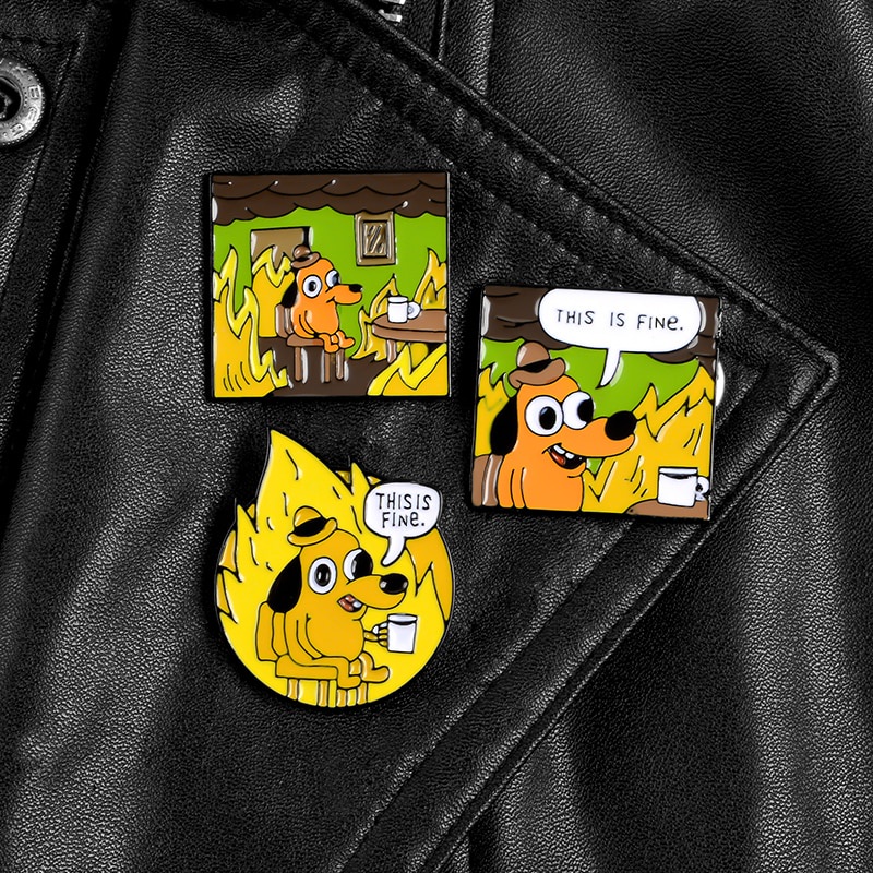 Bros Pin Enamel Desain Kartun Hewan Anjing Lucu Untuk Pria / Wanita