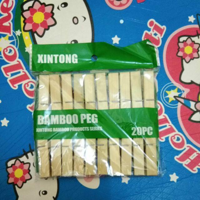 20 Pcs Penjepit Jemuran Pakaian - Bambu