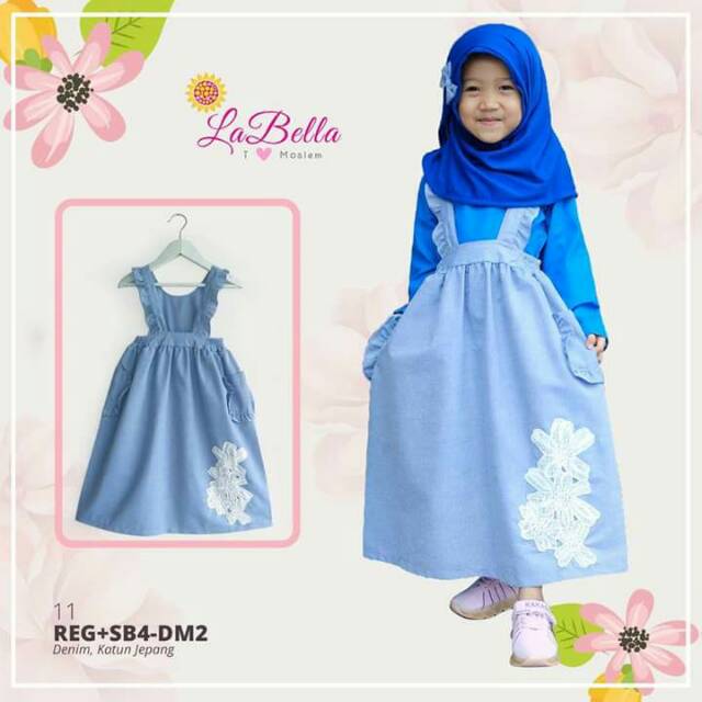 Gamis Baju Muslim Anak Perempuan Labella Overall