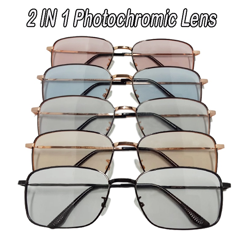 [PROMO TERBARU] Kacamata Photocromic Korea Style Kaca mata Berubah Warna/ Anti Radiasi 2 In 1 Potokromik Photochromic Fashion Pria Wanita Fotocromic Potocromic Kacamata Gaya Perempuan