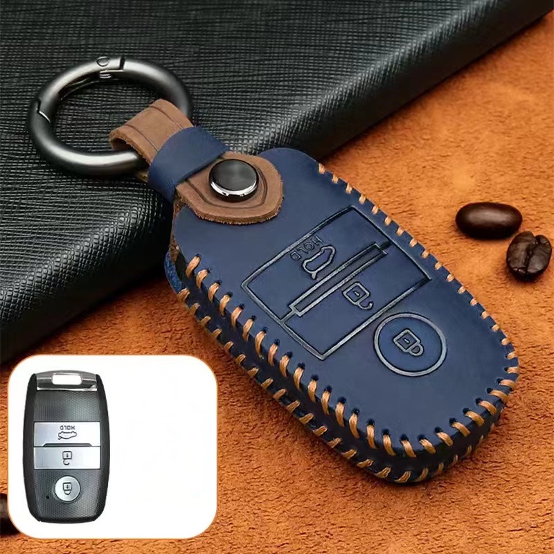 Casing Kunci Remote Mobil Keyless Bahan Kulit Untuk Kia k3 k2 k4 k5 kx3 kx5 Sportage Rio