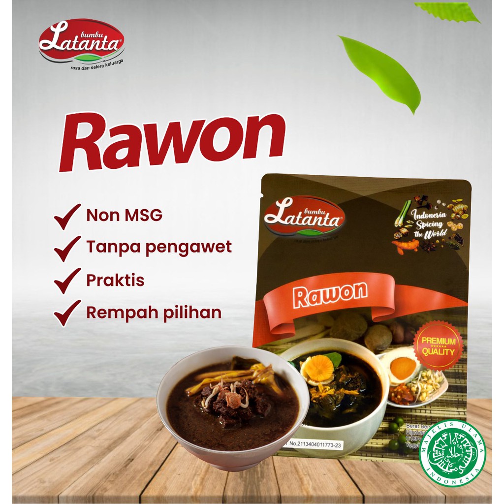 

Bumbu instan Rawon Non MSG (1 PACK ISI 1 SACHET @100gram)