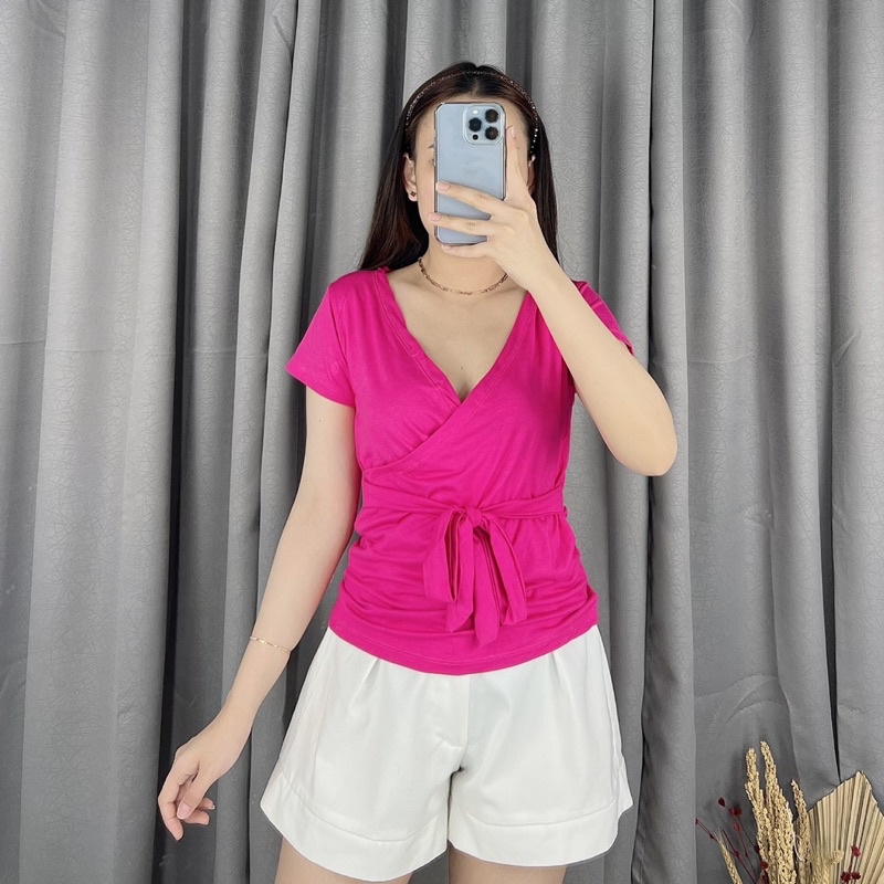 Wrap blouse Short sleeve  095 | Atasan wanita ikat