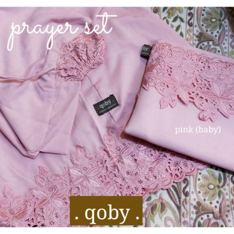 Afifa Collection Mukena Qoby Bordir Warna Pink (baby) Kain Katun Rosela