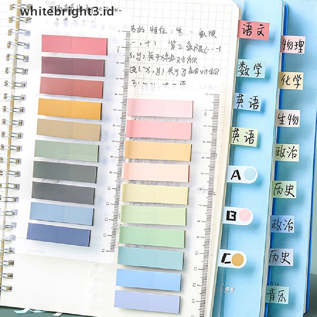 (whitebright3.id) 200 Lembar Sticky Notes / Memo Index Loose Leaf Untuk Sekolah / Kantor