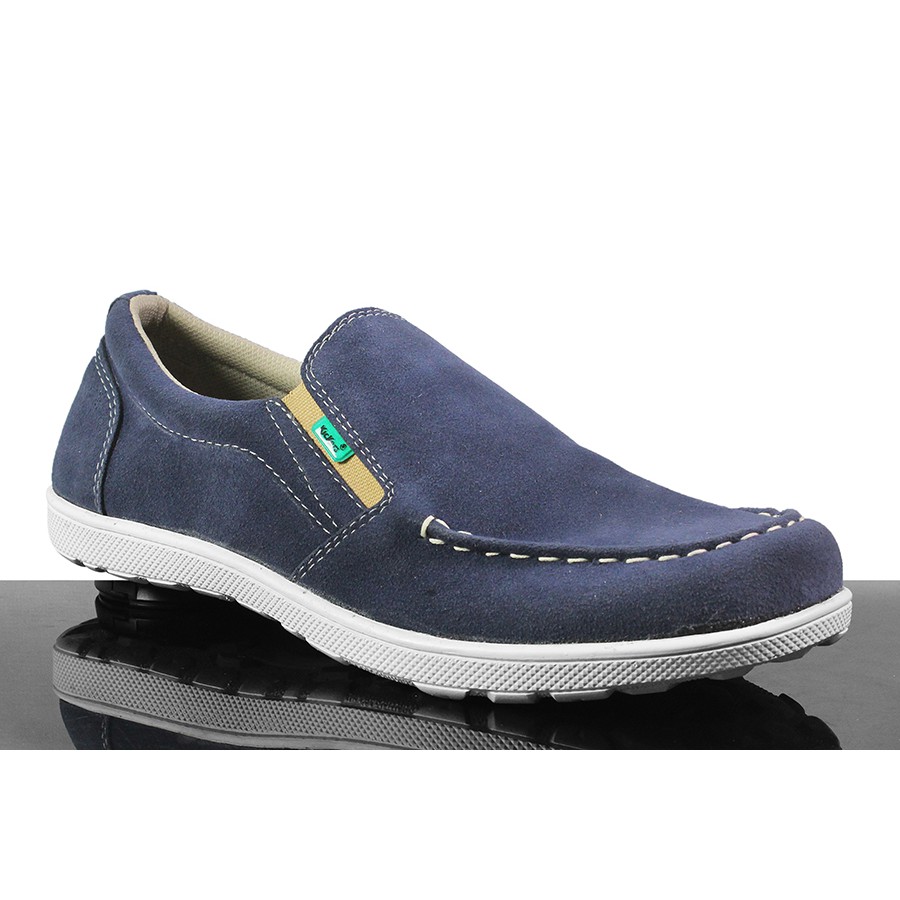 sepatu pria casual slop kickers askos navy sepatu slip on suede murah