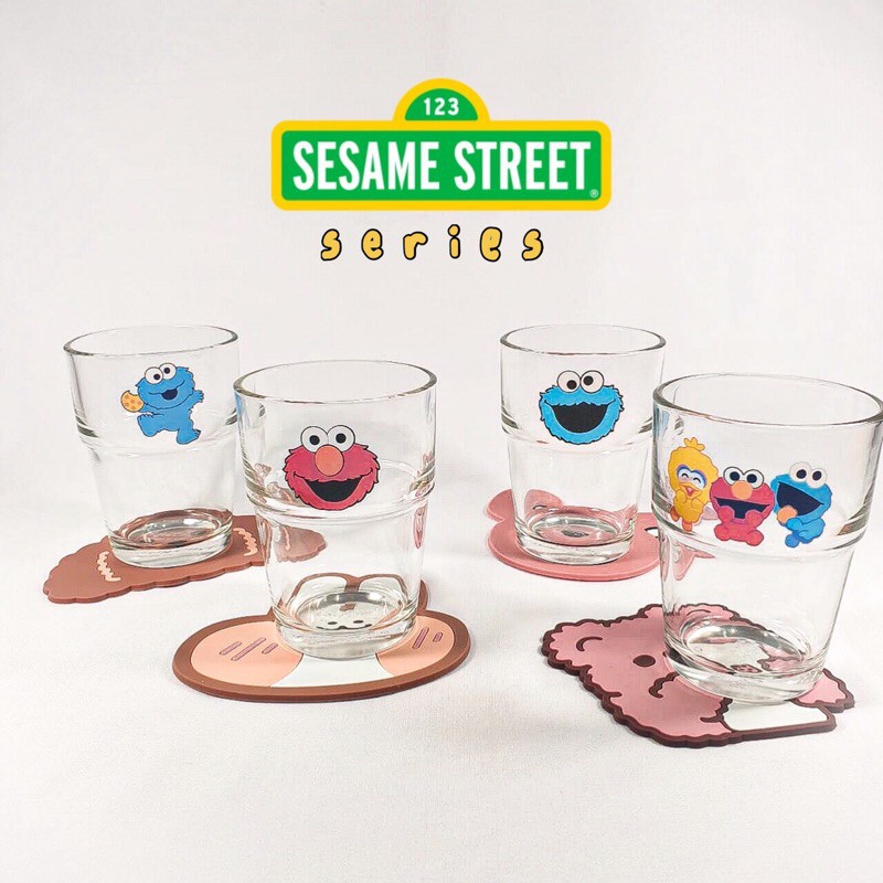 Gelas Kaca Lucu Elmo Sesame Street / Gelas Kaca Kartun Korea