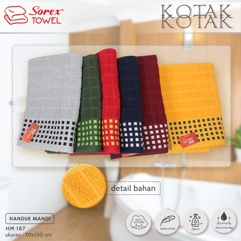 Handuk Sorex Towel HM 186 / 187 / 188 {70x130cm} Besar |fcx