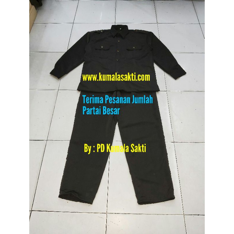 Baju Seragam Safari Lengan Panjang Coklat|Stelan Satpam Keamanan Security Supir|Safari Paspampres