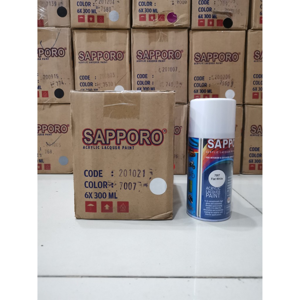 Cat Semprot Sapporo Paint 7007 Flat White - Putih Doff