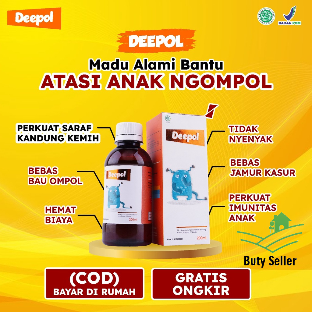 Paket 2 Botol Madu Deepol - Cegah Si Kecil Ngompol &amp; Mengobati Ruam Kulit / Sakit Kulit Lainnya