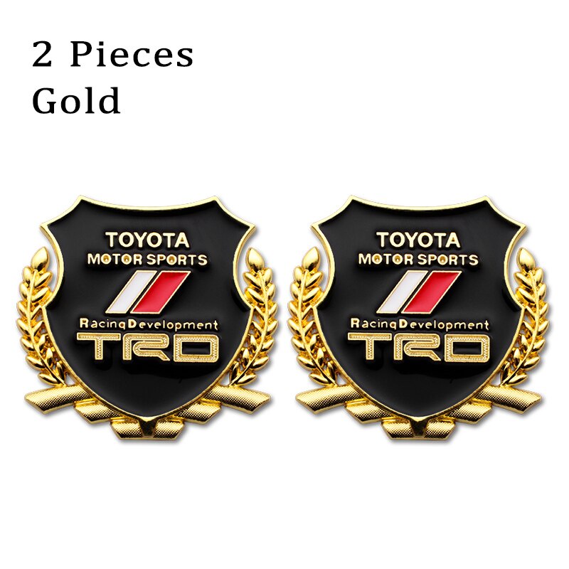 2pcs Stiker Emblem / Badge Metal 3D Untuk Dekorasi Mobil Toyota TRD Rush Vios Yaris RAV4 Etion Fortuner