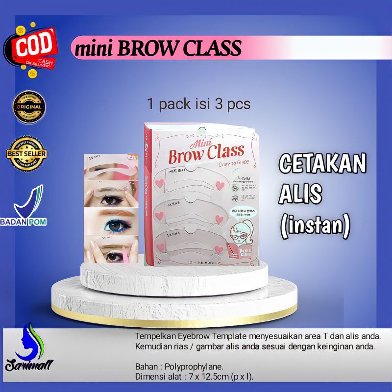 Cetakan Alis Mini Brow Class Isi 3 Pola Cetak Alis / pencetak alis / cetakan alis / mini brow class