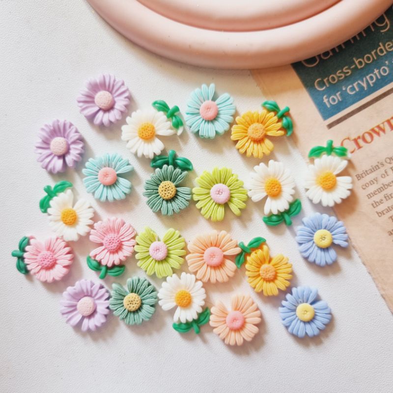 Clay Resin Daisy Clay Tempelan Resin Lucu Clay Inport Clay Resin Masker Aksesoris Resin Clay Termura