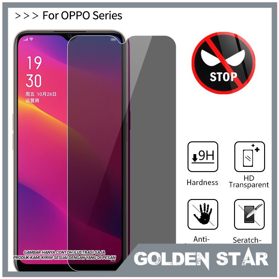 Tempered Glass Privacy Hitam Anti Intip Gores Spy Samsung Note 5 A7 2017 A520 Vivo V7+ Oppo A37 Neo9